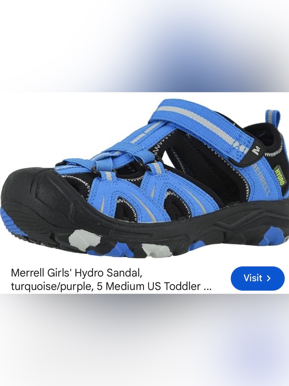 Merrell Kid's Hydro Junior Sport Sandal Hiking Water Shoes Leather- Size 4M